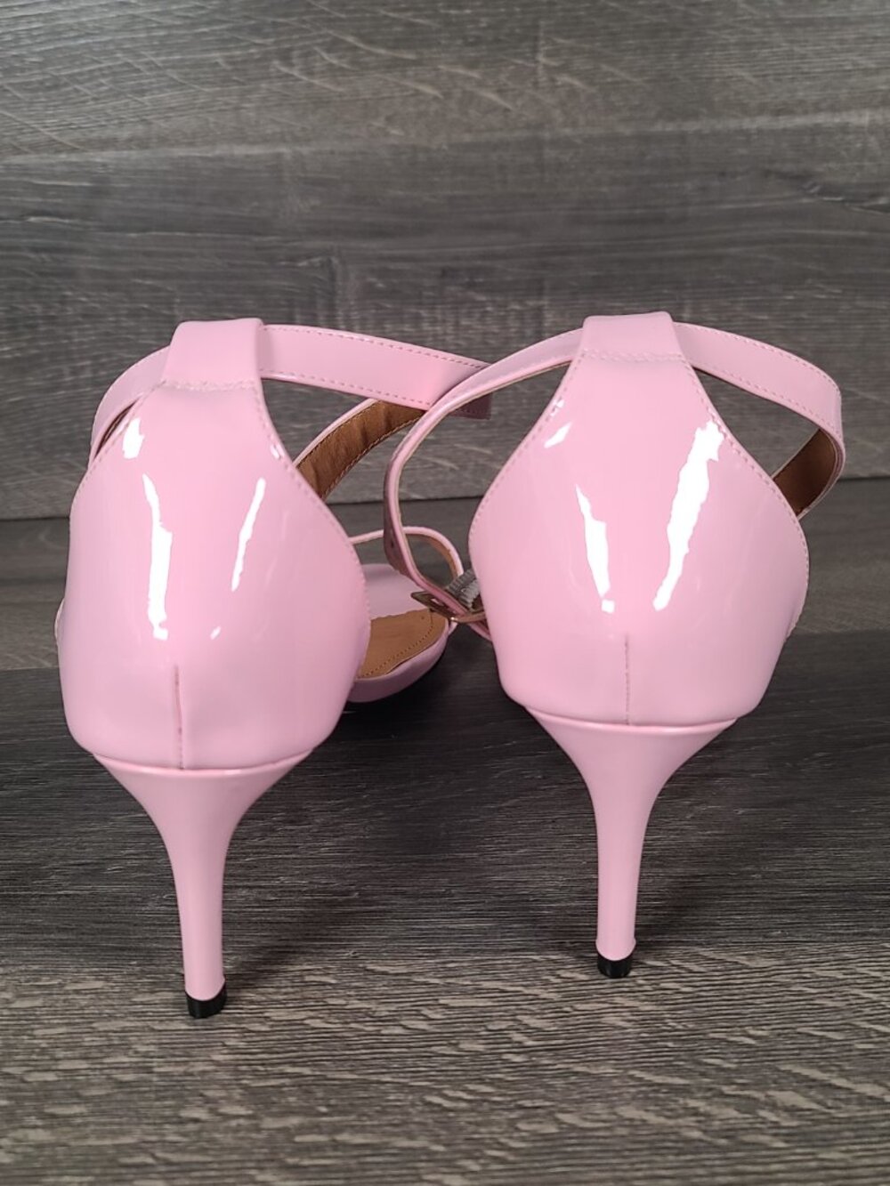 Maiernisi Jessi Pale Pink Ankle Strap Kitten High Heels Size 16 - Picture 4 of 12